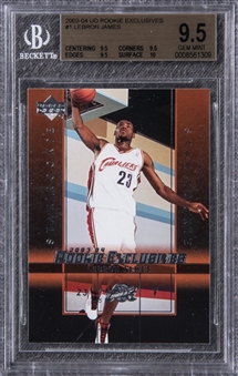 2003-04 UD Rookie Exclusives #1 LeBron James Rookie Card - BGS GEM MINT 9.5 - TRUE GEM+